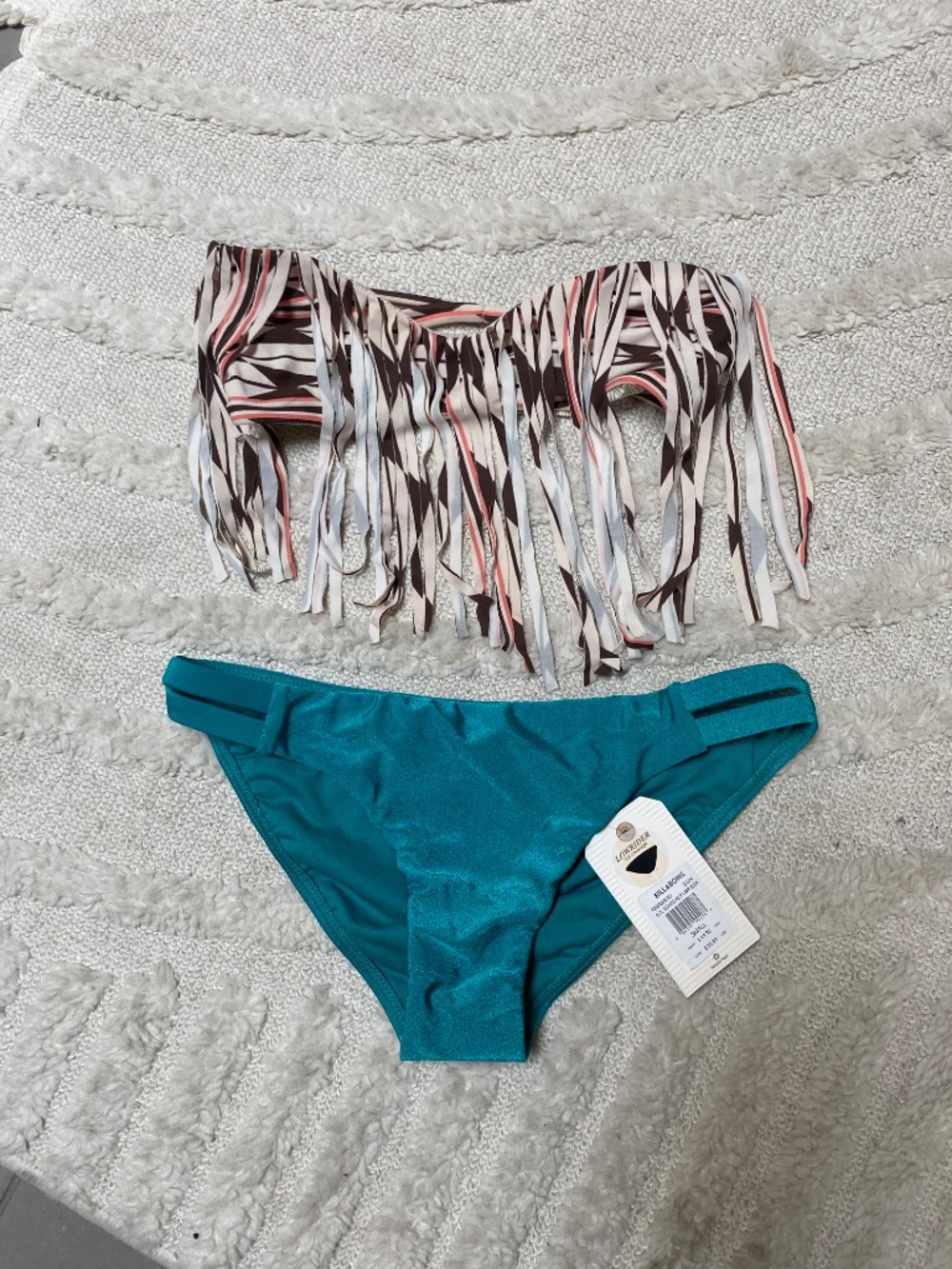 Acacia Swimwear Bandeaux top and Billabong bottom